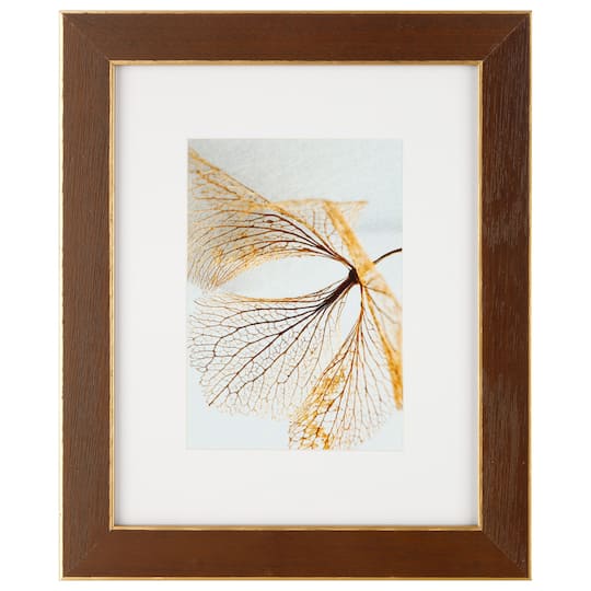 8 Pack: Walnut & Gold Trim Frame with Mat